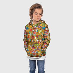 Толстовка-худи детская Комикс про зубы, цвет: 3D-белый — фото 2