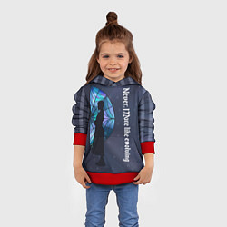 Толстовка-худи детская Уэнсдей Аддамс - темная сторона окна, цвет: 3D-красный — фото 2