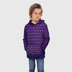 Толстовка-худи детская Паттерн элементали под электро, цвет: 3D-синий — фото 2