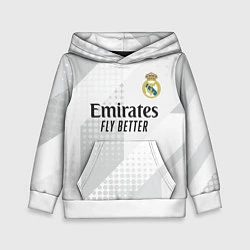 Толстовка-худи детская ФК Реал Мадрид, цвет: 3D-белый