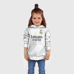 Толстовка-худи детская ФК Реал Мадрид, цвет: 3D-белый — фото 2