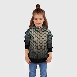 Толстовка-худи детская Сталь и соты, цвет: 3D-черный — фото 2