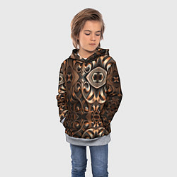 Толстовка-худи детская Золотой узор - паттерн, цвет: 3D-меланж — фото 2
