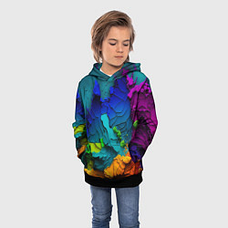 Толстовка-худи детская Взрыв красок, цвет: 3D-черный — фото 2