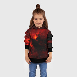 Толстовка-худи детская Огненный туманный космос, цвет: 3D-черный — фото 2