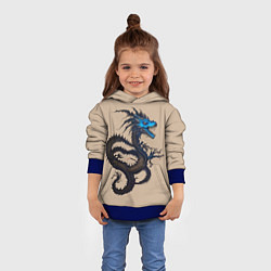 Толстовка-худи детская Irezumi - японский дракон, цвет: 3D-синий — фото 2