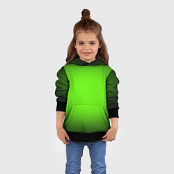Толстовка-худи детская Кислотный зеленый с градиентом, цвет: 3D-черный — фото 2