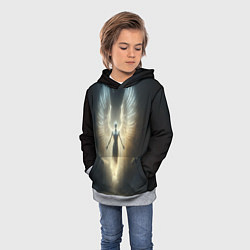 Толстовка-худи детская Парящая девушка ангел, цвет: 3D-меланж — фото 2