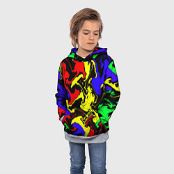 Толстовка-худи детская Разводы цветных красок, цвет: 3D-меланж — фото 2