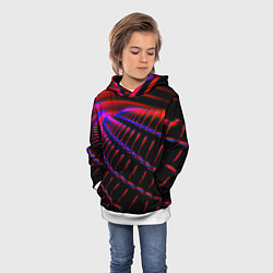 Толстовка-худи детская Geometry neon texture, цвет: 3D-белый — фото 2