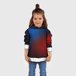 Толстовка-худи детская Красно синий градиент, цвет: 3D-белый — фото 2