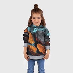 Толстовка-худи детская Цветные камни, цвет: 3D-меланж — фото 2