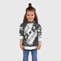 Толстовка-худи детская Черно-белый тай-дай, цвет: 3D-белый — фото 2