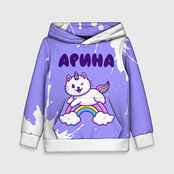 Детская толстовка Арина кошка единорожка