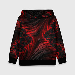Толстовка-худи детская Red vortex pattern, цвет: 3D-черный
