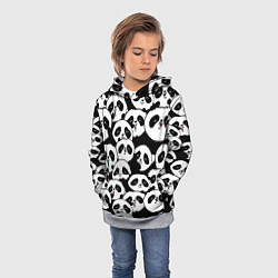 Толстовка-худи детская Весёлые панды, цвет: 3D-меланж — фото 2