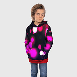 Толстовка-худи детская Розовые блики света, цвет: 3D-красный — фото 2