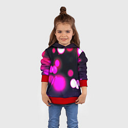 Толстовка-худи детская Розовые блики света, цвет: 3D-красный — фото 2