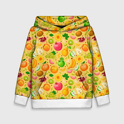 Толстовка-худи детская Fruit abundance, цвет: 3D-белый