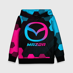 Толстовка-худи детская Mazda - neon gradient, цвет: 3D-черный