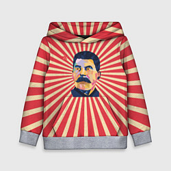 Толстовка-худи детская Сталин полигональный, цвет: 3D-меланж