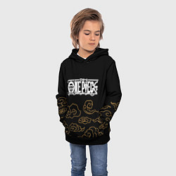 Толстовка-худи детская One Piece anime clouds, цвет: 3D-черный — фото 2