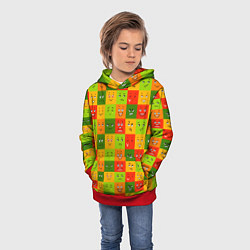 Толстовка-худи детская Emotional little men, цвет: 3D-красный — фото 2