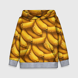 Толстовка-худи детская Сочная текстура из бананов, цвет: 3D-меланж