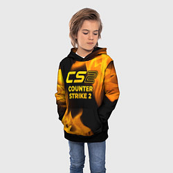 Толстовка-худи детская Counter Strike 2 - gold gradient, цвет: 3D-черный — фото 2