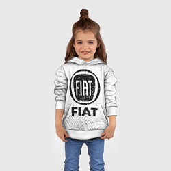 Толстовка-худи детская Fiat с потертостями на светлом фоне, цвет: 3D-белый — фото 2