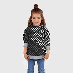 Толстовка-худи детская Черно белый лабиринт, цвет: 3D-меланж — фото 2