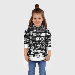 Толстовка-худи детская Сборник тяжёлого рока, цвет: 3D-белый — фото 2