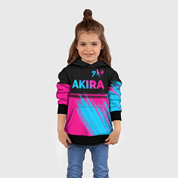 Толстовка-худи детская Akira - neon gradient: символ сверху, цвет: 3D-черный — фото 2