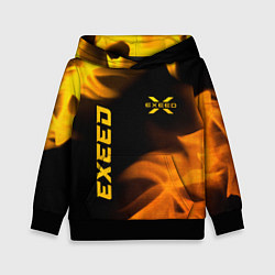 Толстовка-худи детская Exeed - gold gradient: надпись, символ, цвет: 3D-черный