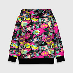 Детская толстовка Глаза аниме-девушки: cool pattern