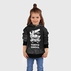 Толстовка-худи детская Tokyo Ghoul с потертостями на темном фоне, цвет: 3D-черный — фото 2