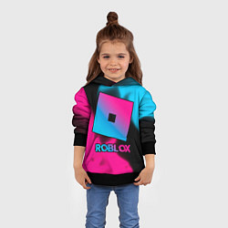 Толстовка-худи детская Roblox - neon gradient, цвет: 3D-черный — фото 2