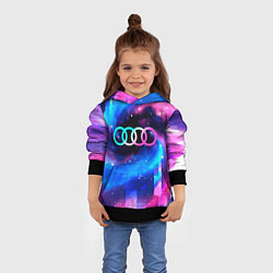 Толстовка-худи детская Audi неоновый космос, цвет: 3D-черный — фото 2