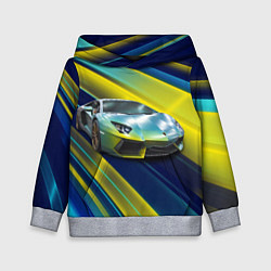 Толстовка-худи детская Суперкар Lamborghini Reventon, цвет: 3D-меланж