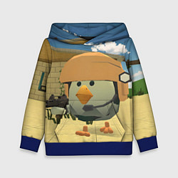 Толстовка-худи детская Chicken Gun Крош, цвет: 3D-синий