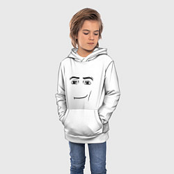 Толстовка-худи детская Одежда Man Face Roblox, цвет: 3D-белый — фото 2
