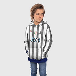 Толстовка-худи детская Ювентус форма 2223 домашняя, цвет: 3D-синий — фото 2