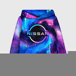 Толстовка-худи детская Nissan неоновый космос, цвет: 3D-черный