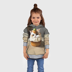 Толстовка-худи детская КексоКот, цвет: 3D-меланж — фото 2