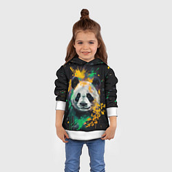 Толстовка-худи детская Панда в желтом и зеленом - нейронная сеть, цвет: 3D-белый — фото 2