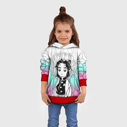 Толстовка-худи детская Стикер - шинобу кочо, цвет: 3D-красный — фото 2