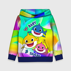 Толстовка-худи детская Baby Shark Brooklyn and friends, цвет: 3D-синий