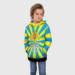 Толстовка-худи детская ВКС России - герб, цвет: 3D-черный — фото 2