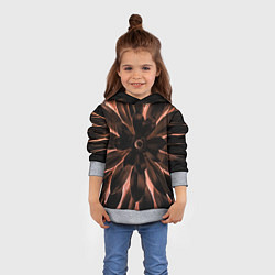 Толстовка-худи детская Тёмный цветочный паттерн, цвет: 3D-меланж — фото 2