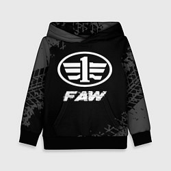 Детская толстовка FAW speed на темном фоне со следами шин